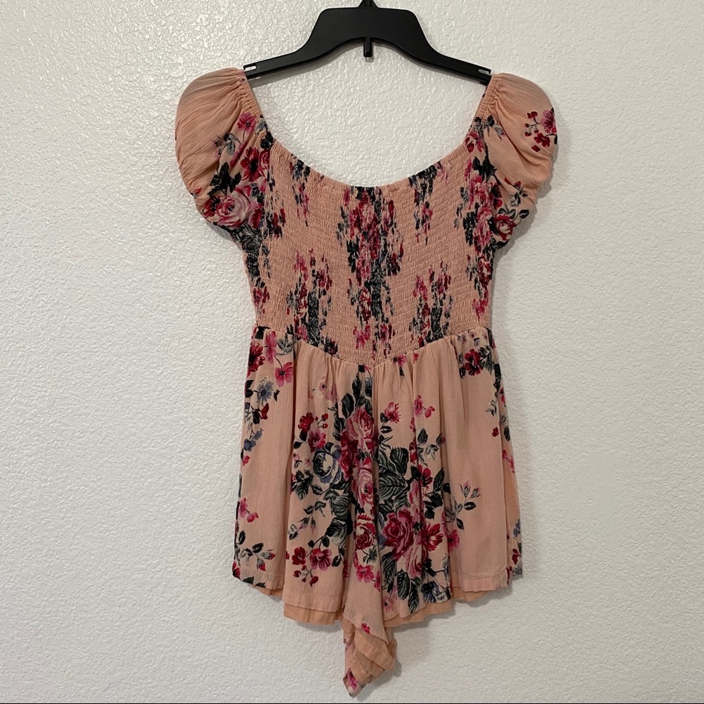 Forever 21 Pink Romper w/ flower design